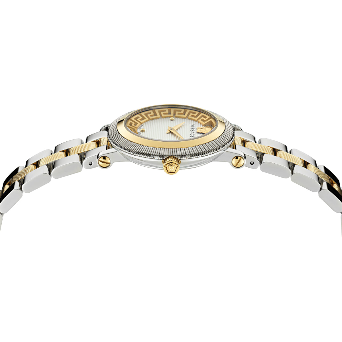 Versace Greca Flourish White Round Dial Quartz Analog Women Watch Watch Versace