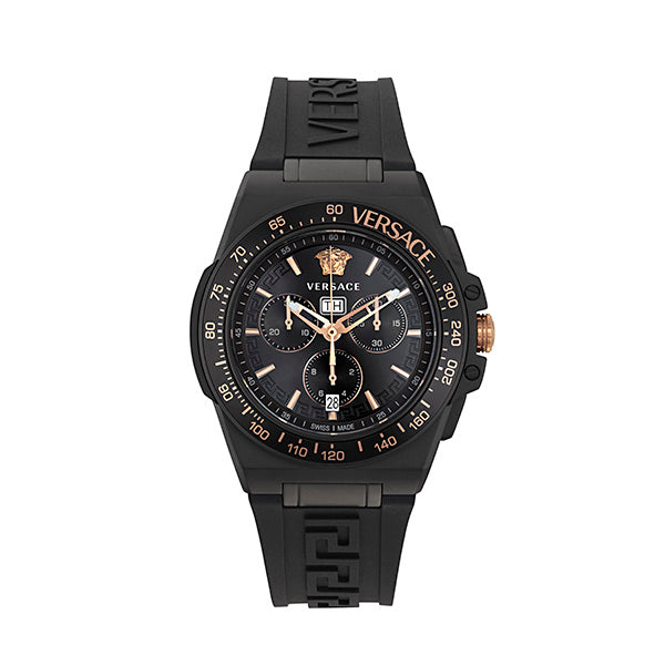 Versace Greca Extreme Black Round Dial Quartz Analog Men Watch Watch Versace
