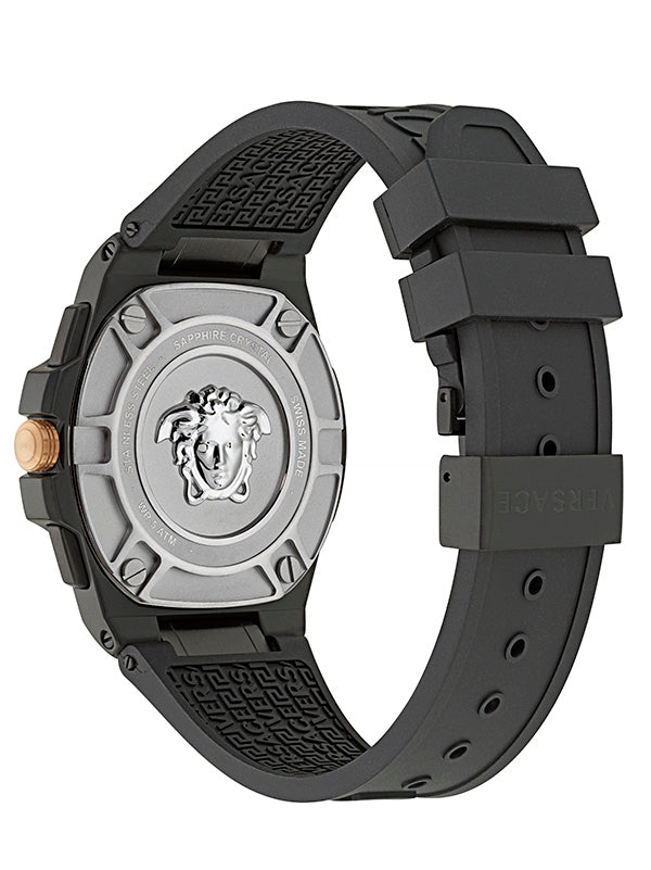 Versace Greca Extreme Black Round Dial Quartz Analog Men Watch Watch Versace