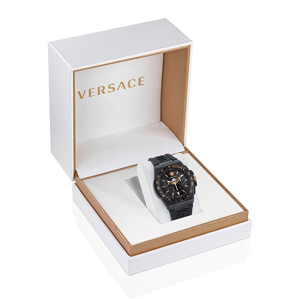 Versace Greca Extreme Black Round Dial Quartz Analog Men Watch