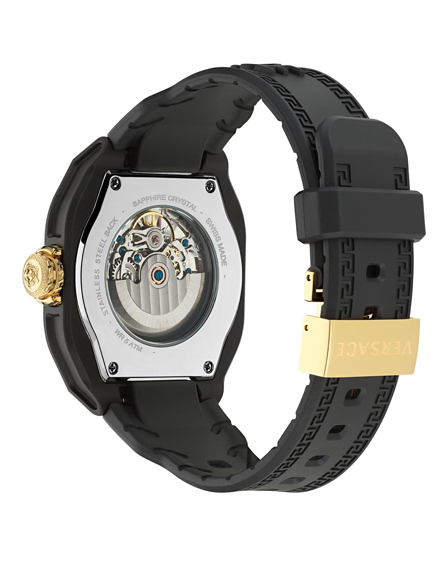 Versace V Legend Gold Tone Octogonal Dial Quartz Analog Unisex Watch Watch Versace