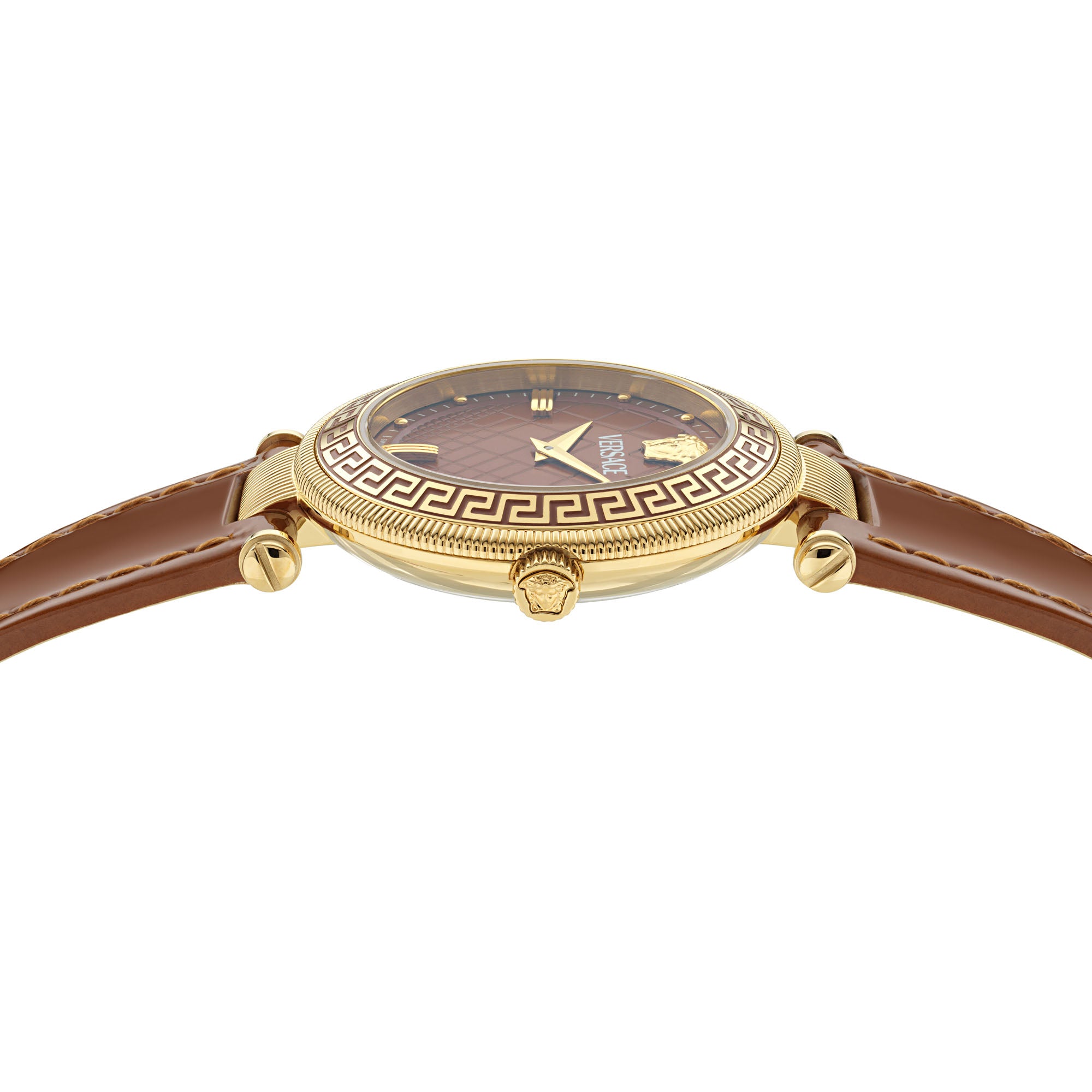 Versace Reve Leather Orange Round Dial Quartz Analog Women Watch