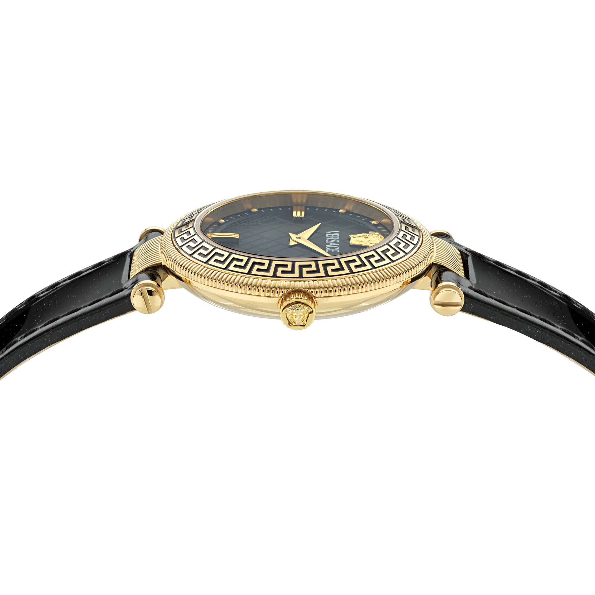 Versace Reve Leather Black Round Dial Quartz Analog Women Watch Watch Versace