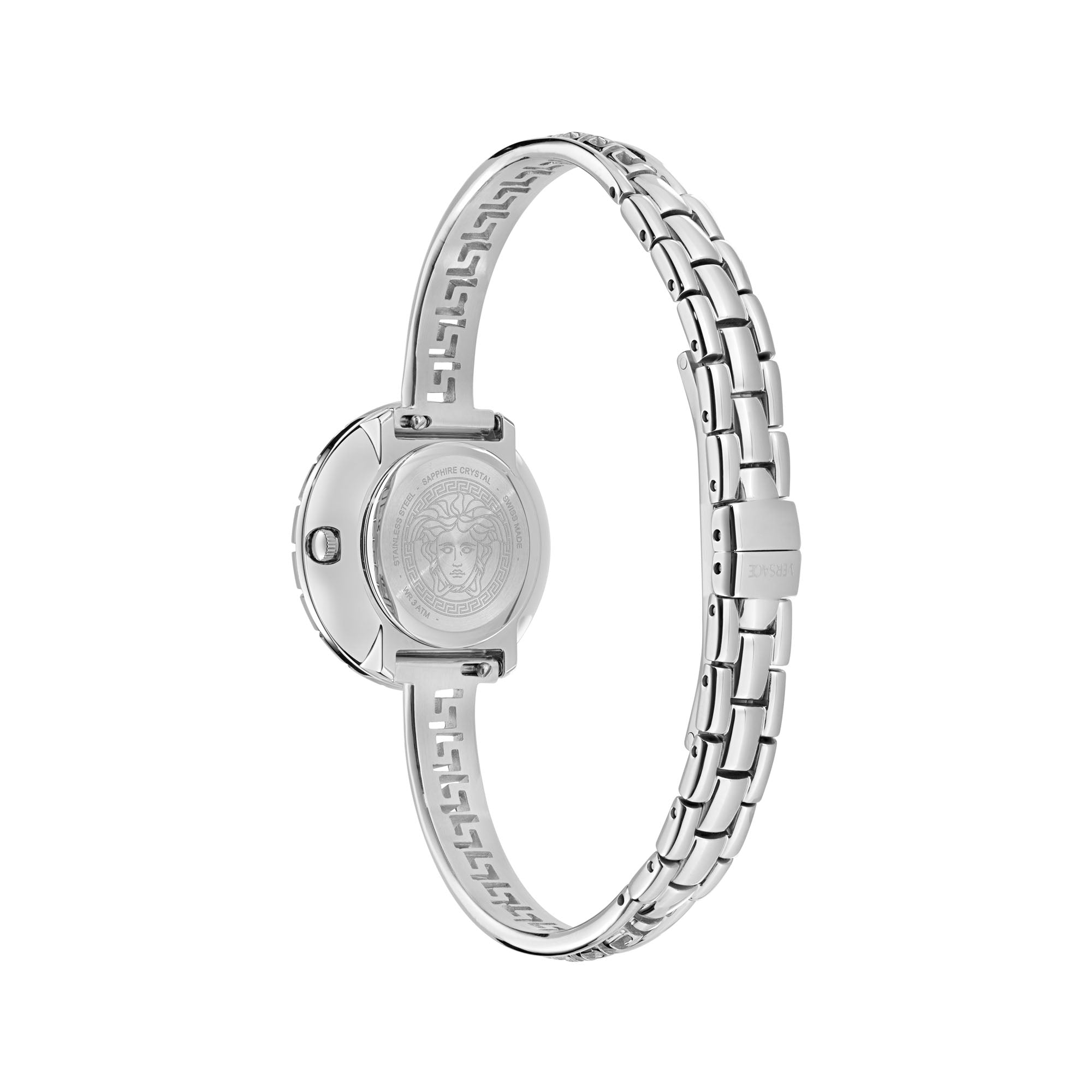 Versace Iconic Leather White Round Dial Quartz Analog Women Watch