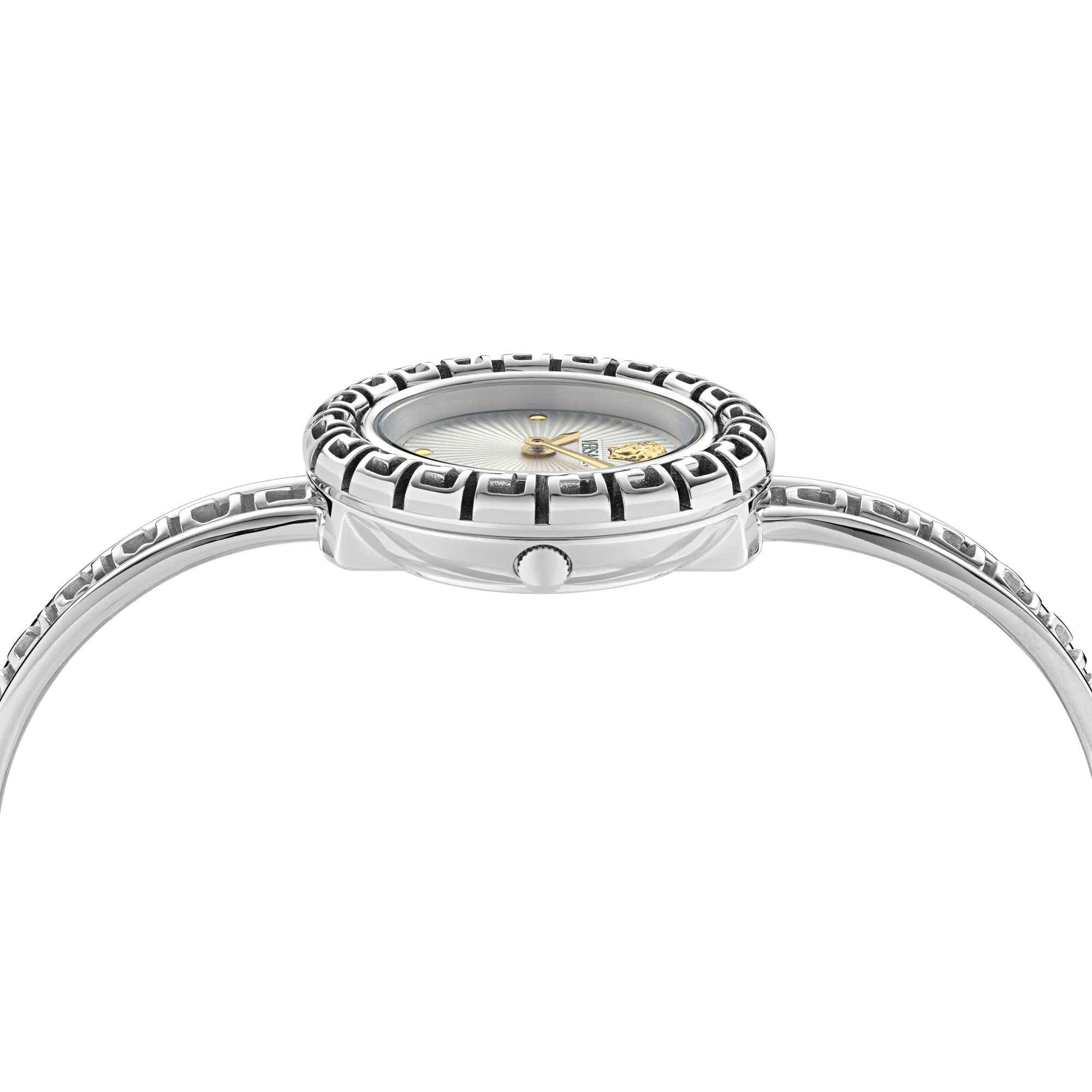 Versace Iconic Leather White Round Dial Quartz Analog Women Watch