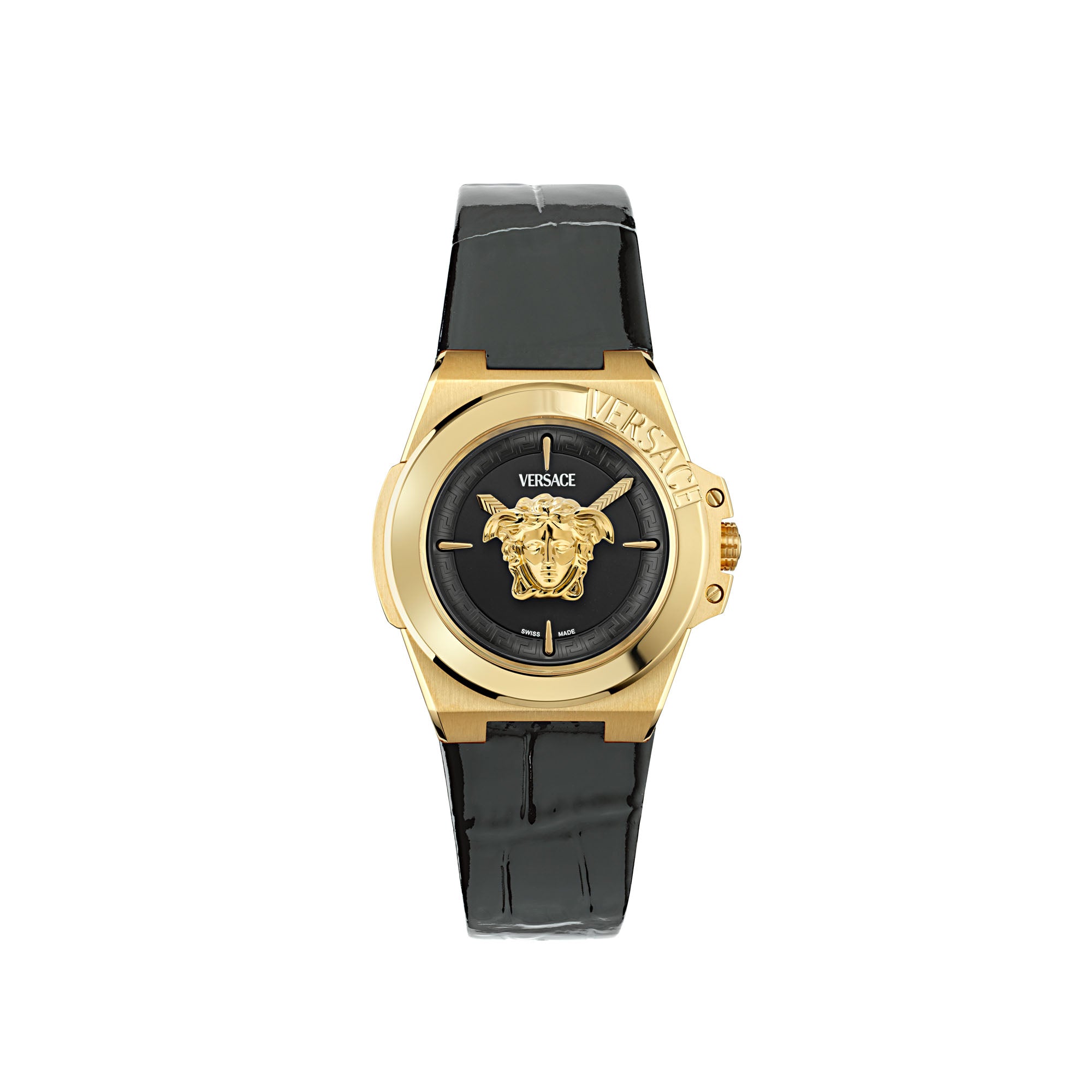 Versace Hera Leather Black Round Dial Quartz Analog Women Watch