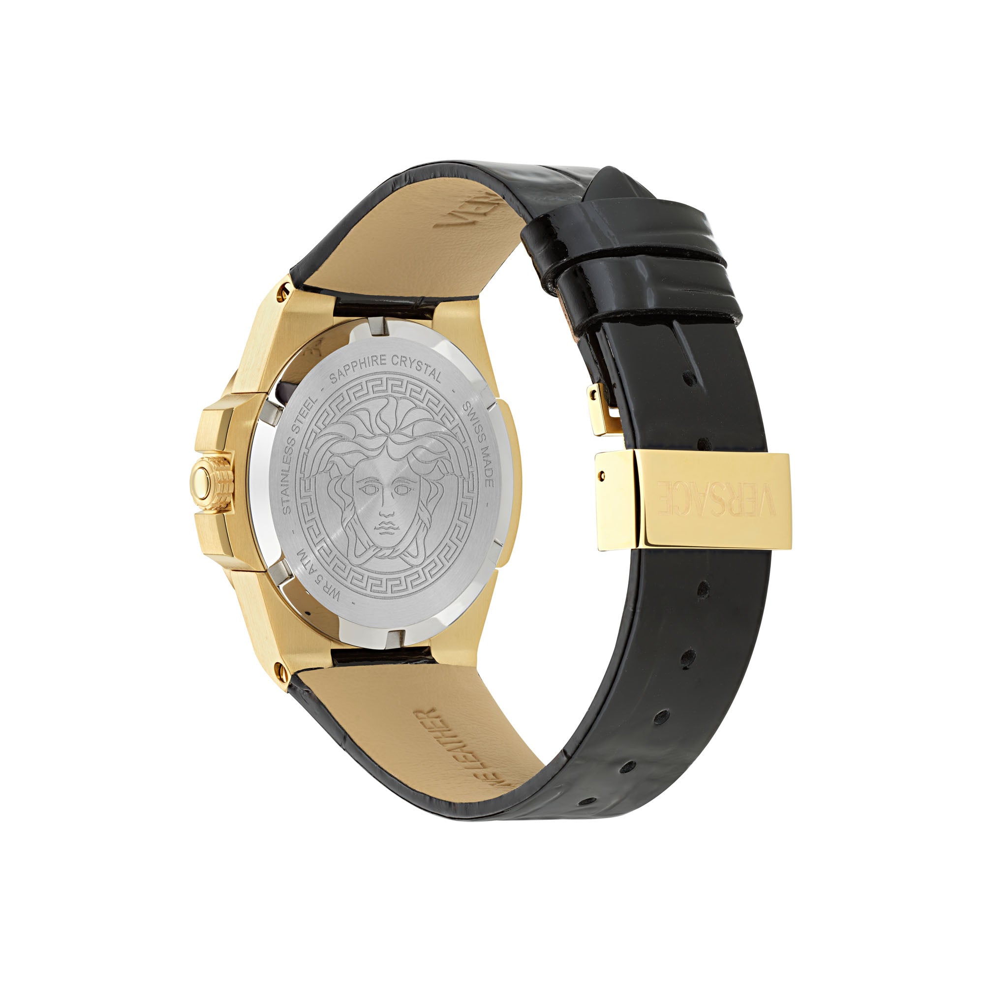 Versace Hera Leather Black Round Dial Quartz Analog Women Watch