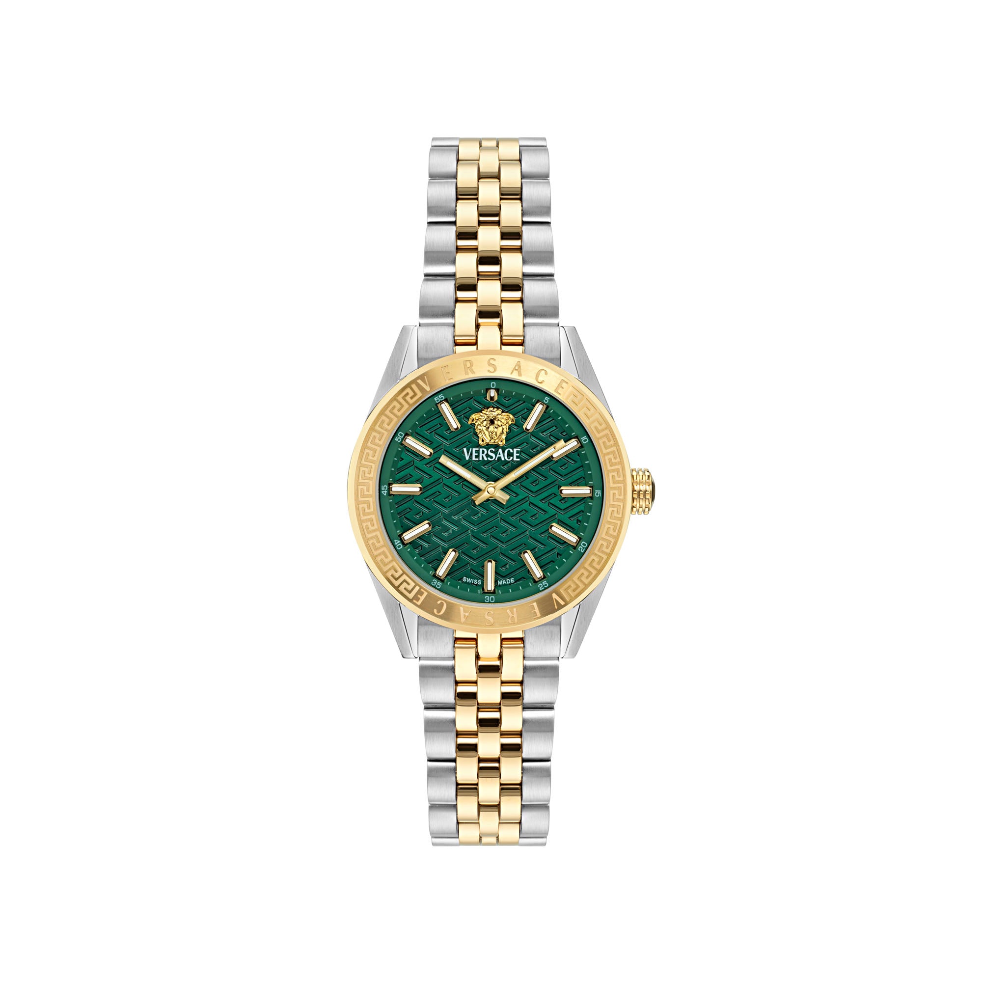 Versace Timeless V Code Green Round Dial Quartz Analog Women Watch Watch Versace