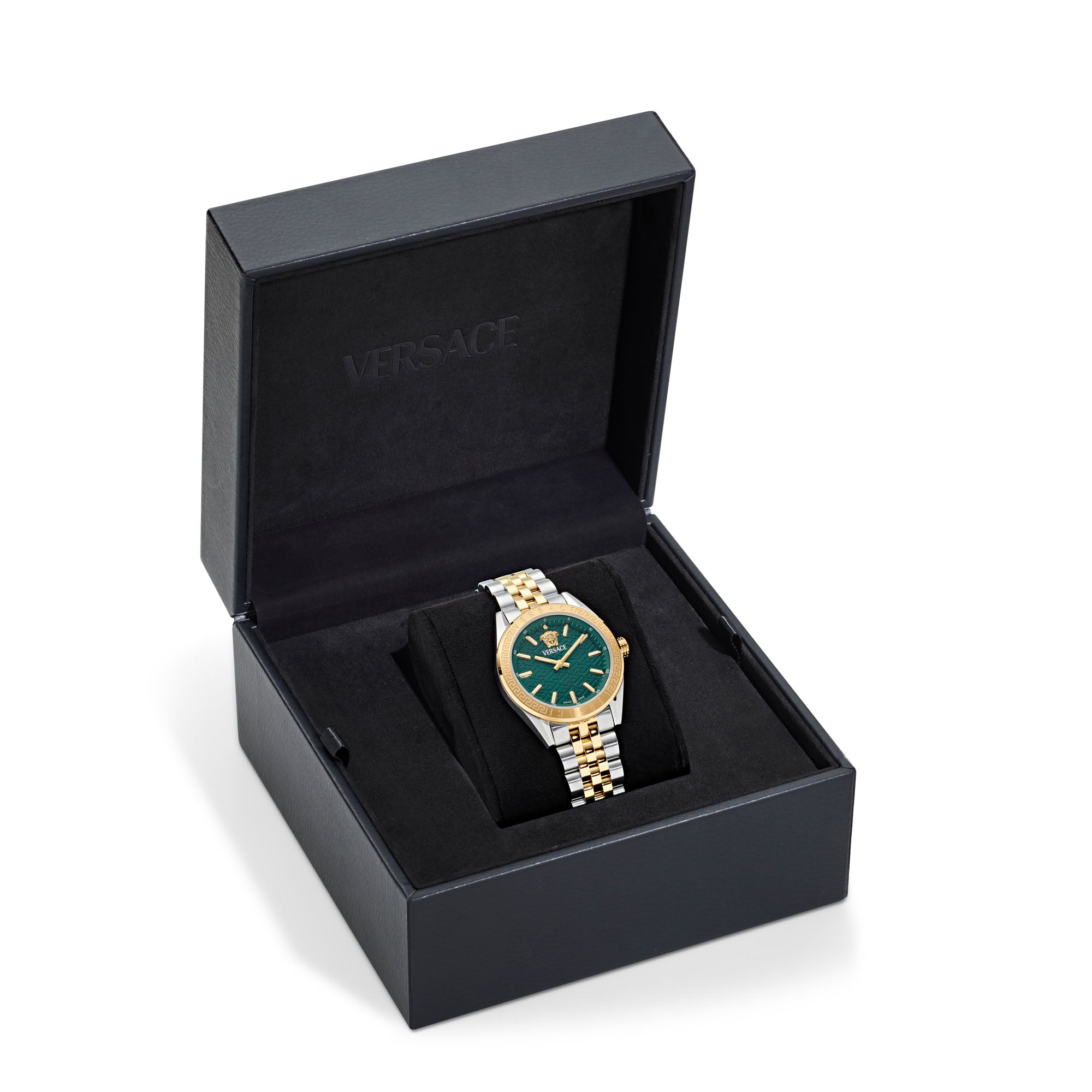 Versace Timeless V Code Green Round Dial Quartz Analog Women Watch