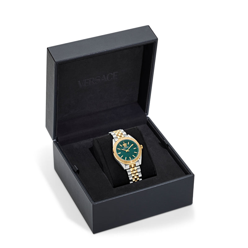 Versace Timeless V Code Green Round Dial Quartz Analog Women Watch Watch Versace