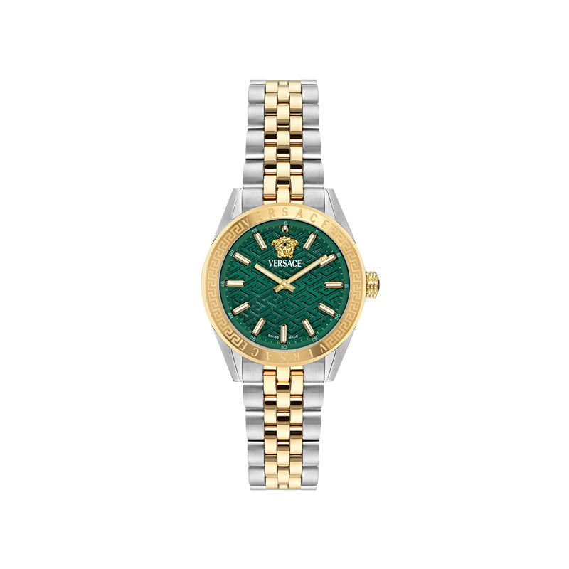 Versace Timeless V Code Green Round Dial Quartz Analog Women Watch Watch Versace