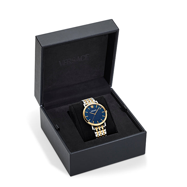 Versace Blue Round Dial Quartz Analog Men Watch Watch Versace