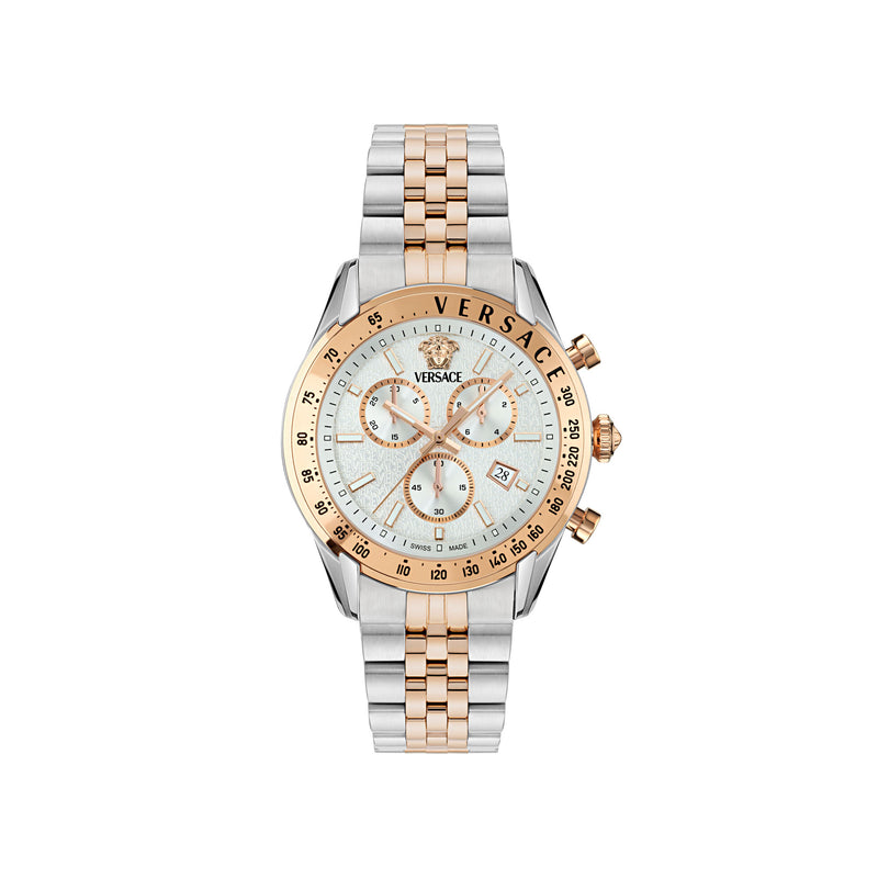 Versace Chrono Master White Round Dial Quartz Analog Men Watch Watch Versace