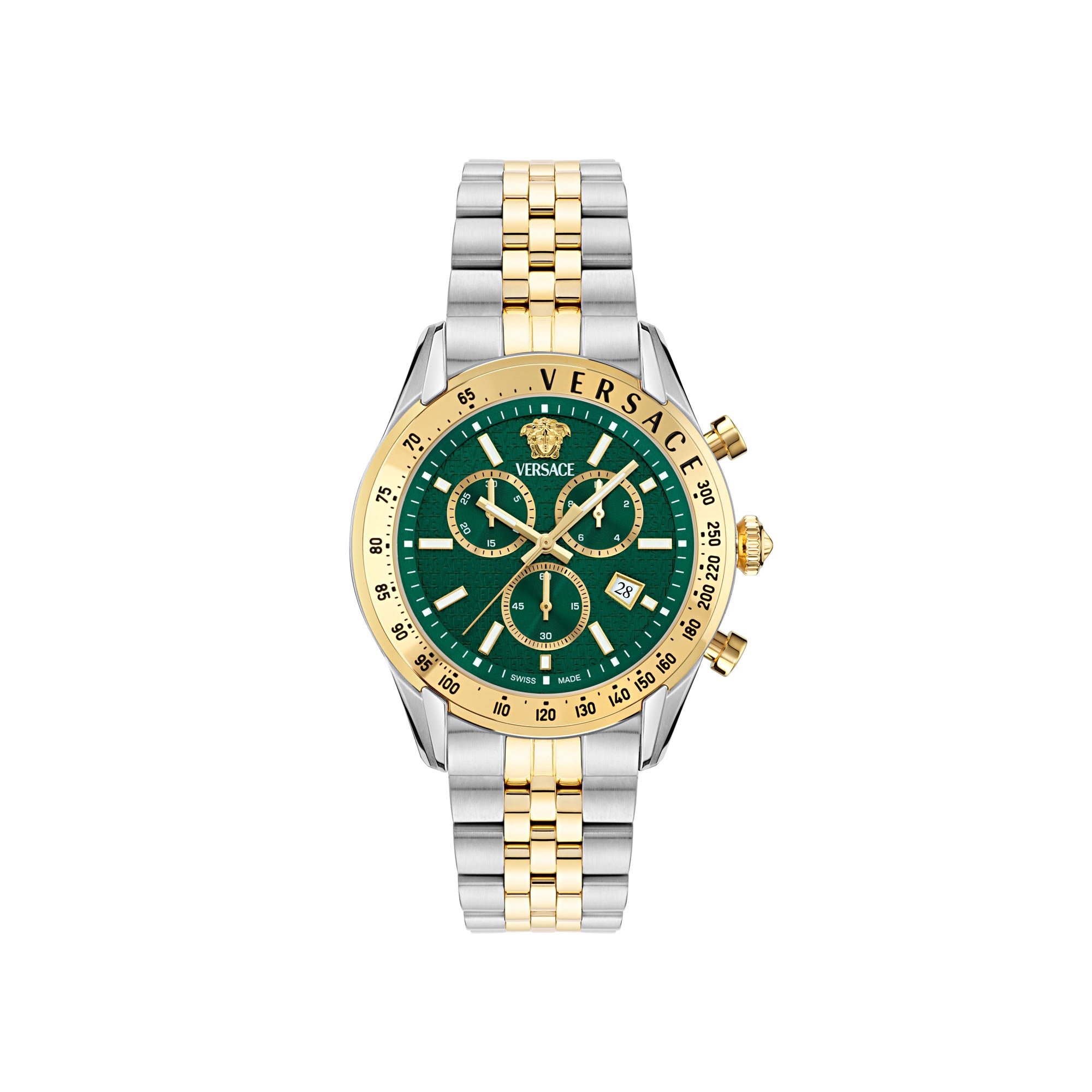 Versace Chrono Master Green Round Dial Quartz Analog Men Watch
