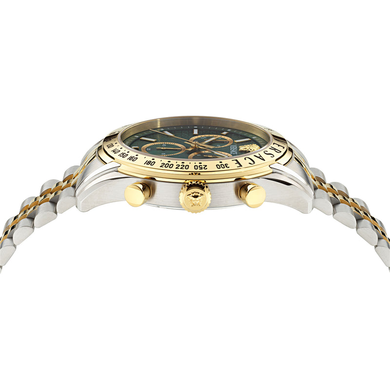 Versace Chrono Master Green Round Dial Quartz Analog Men Watch Watch Versace