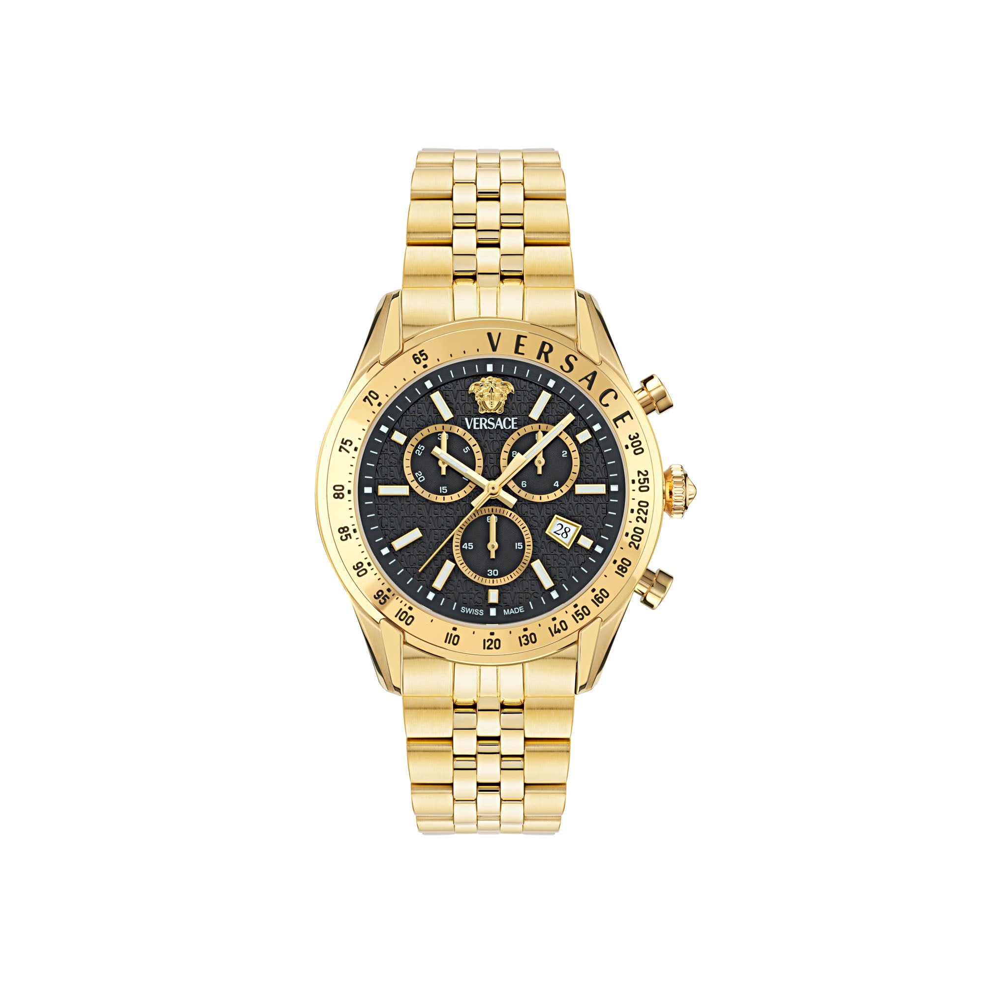 Versace Chrono Master Black Round Dial Quartz Analog Men Watch