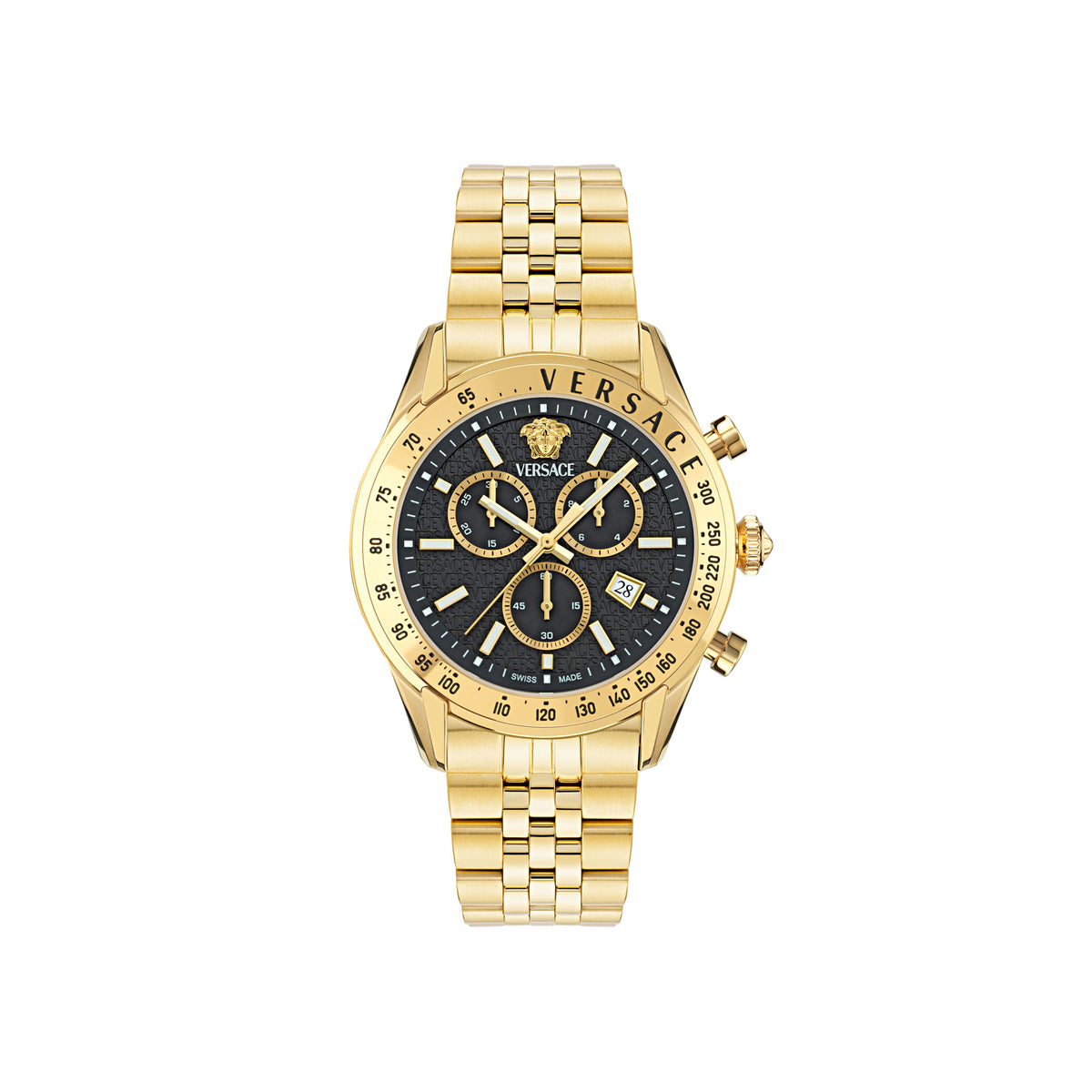 Versace Chrono Master Black Round Dial Quartz Analog Men Watch