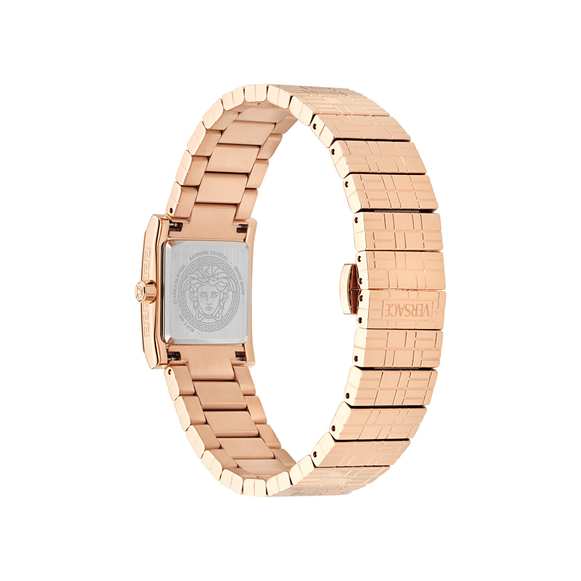 Versace Mosaic Rose Gold Tone Octogonal Dial Quartz Analog Women Watch