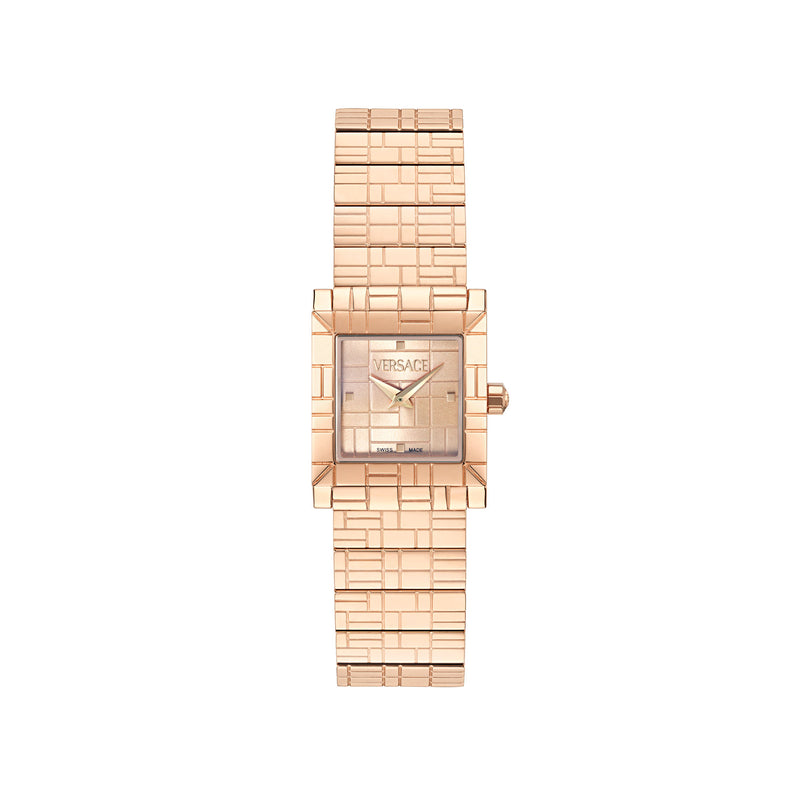 Versace Mosaic Rose Gold Tone Octogonal Dial Quartz Analog Women Watch Watch Versace