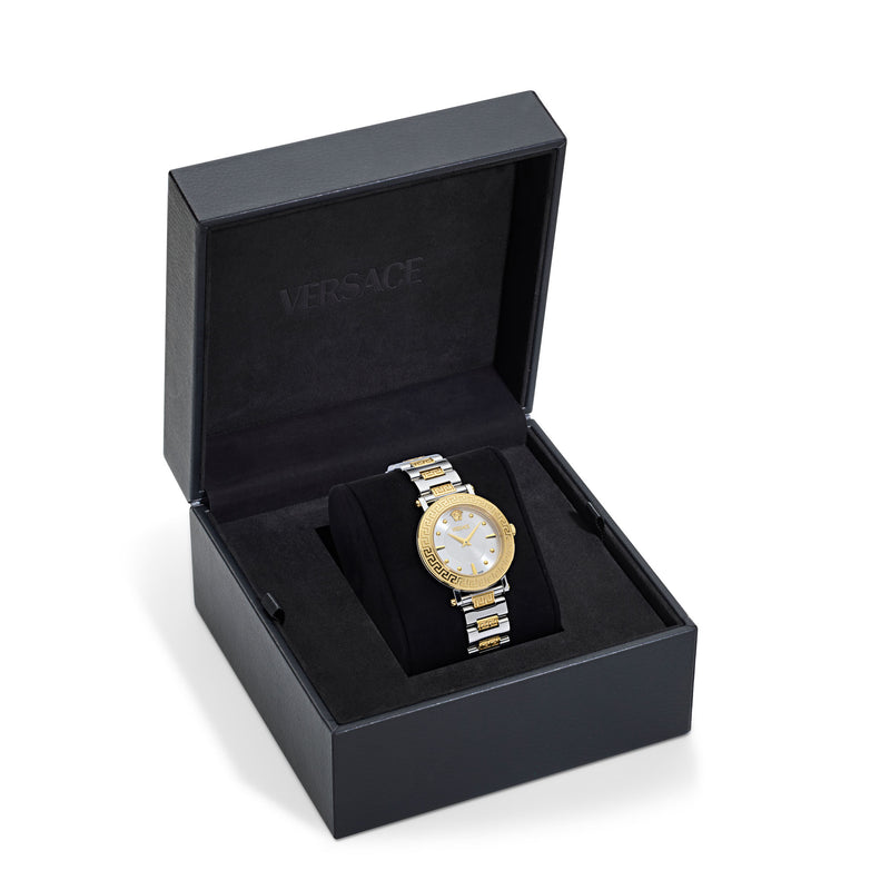 Versace Greca Sphere White Round Dial Quartz Analog Women Watch Watch Versace