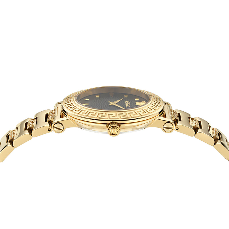 Versace Greca Sphere Black Round Dial Quartz Analog Women Watch Watch Versace