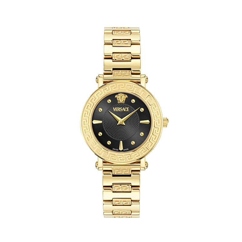 Versace Greca Sphere Black Round Dial Quartz Analog Women Watch Watch Versace