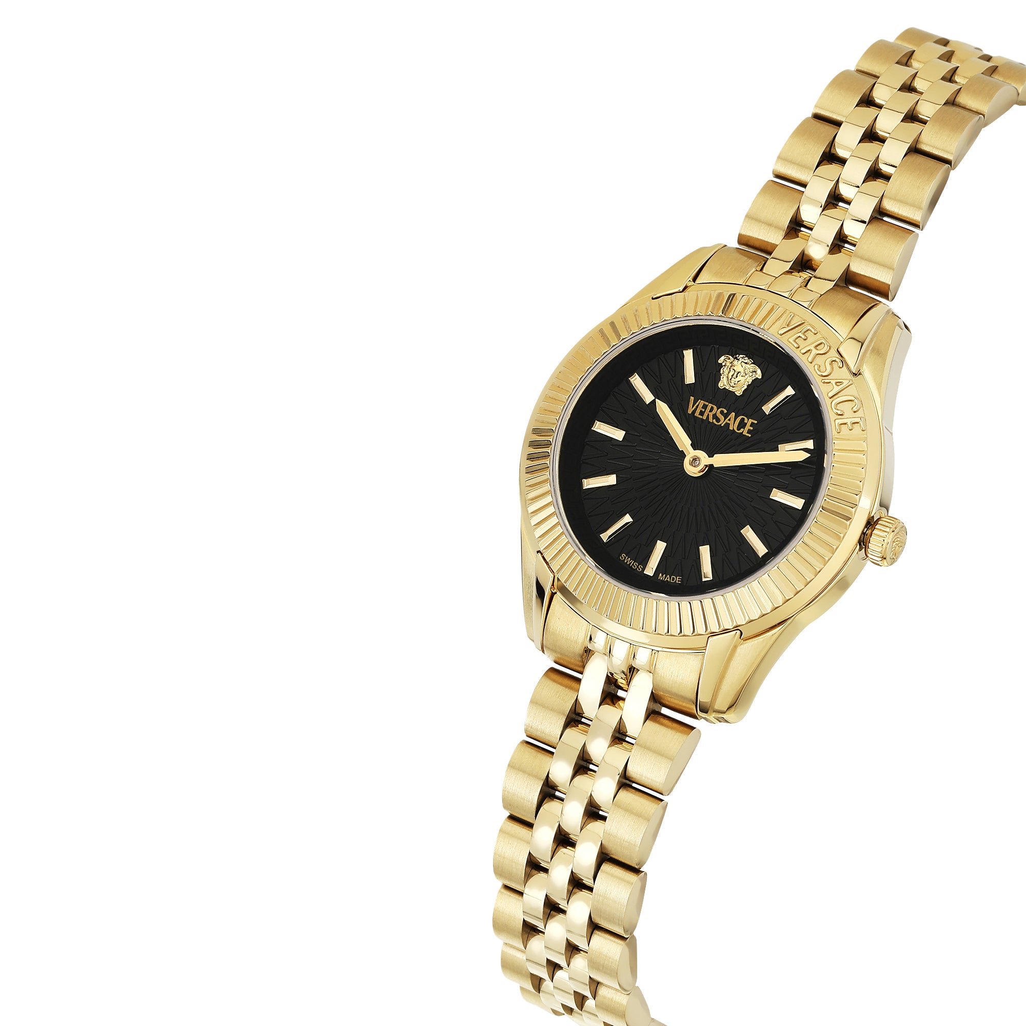 Versace Greca Time Black Round Dial Quartz Analog Women Watch Watch Versace