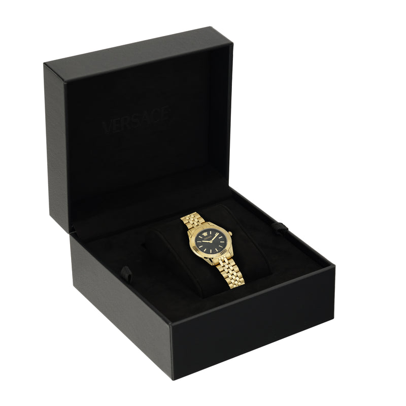 Versace Greca Time Black Round Dial Quartz Analog Women Watch Watch Versace