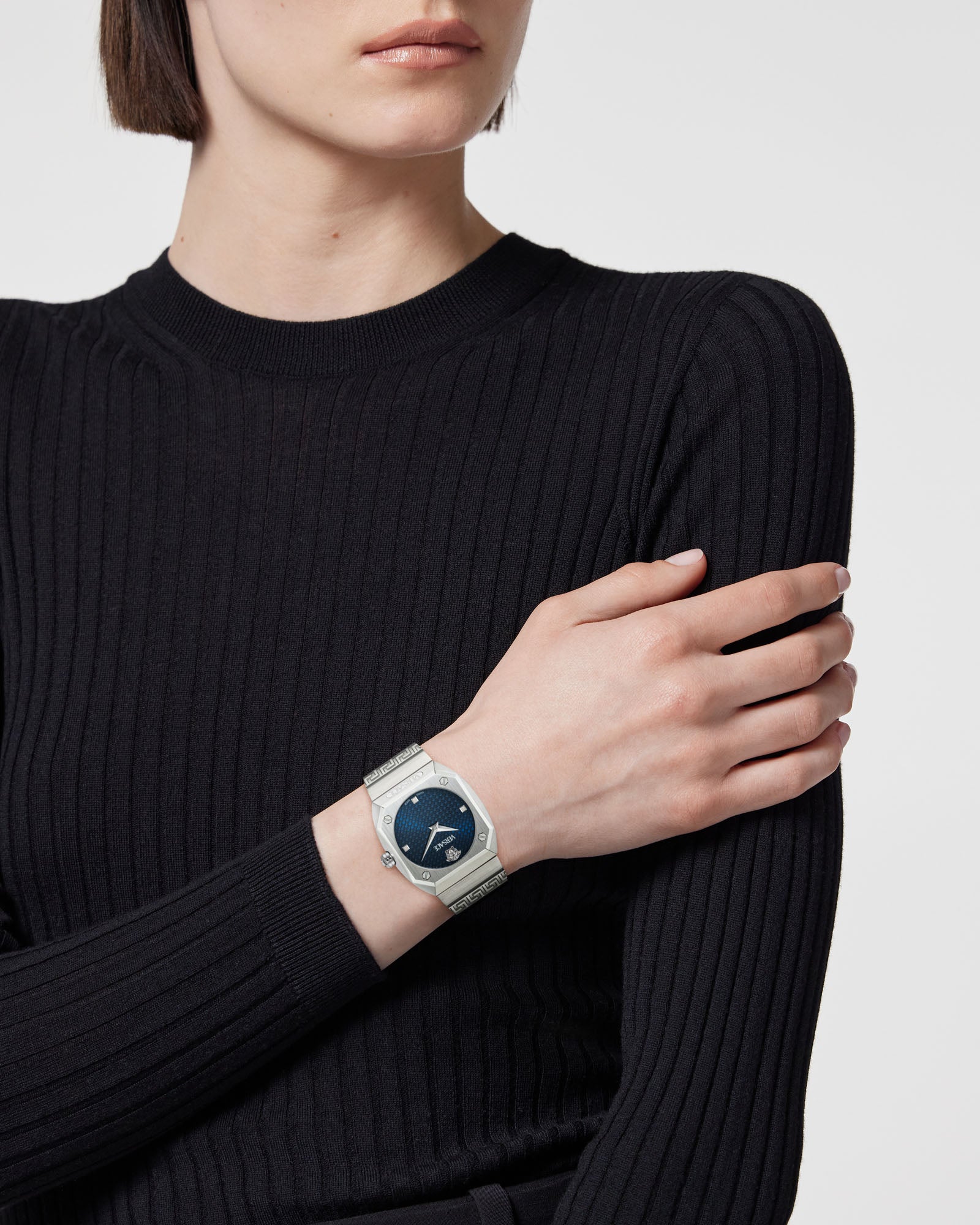 Versace Antares Blue Octogonal Dial Quartz Analog Women Watch Watch Versace
