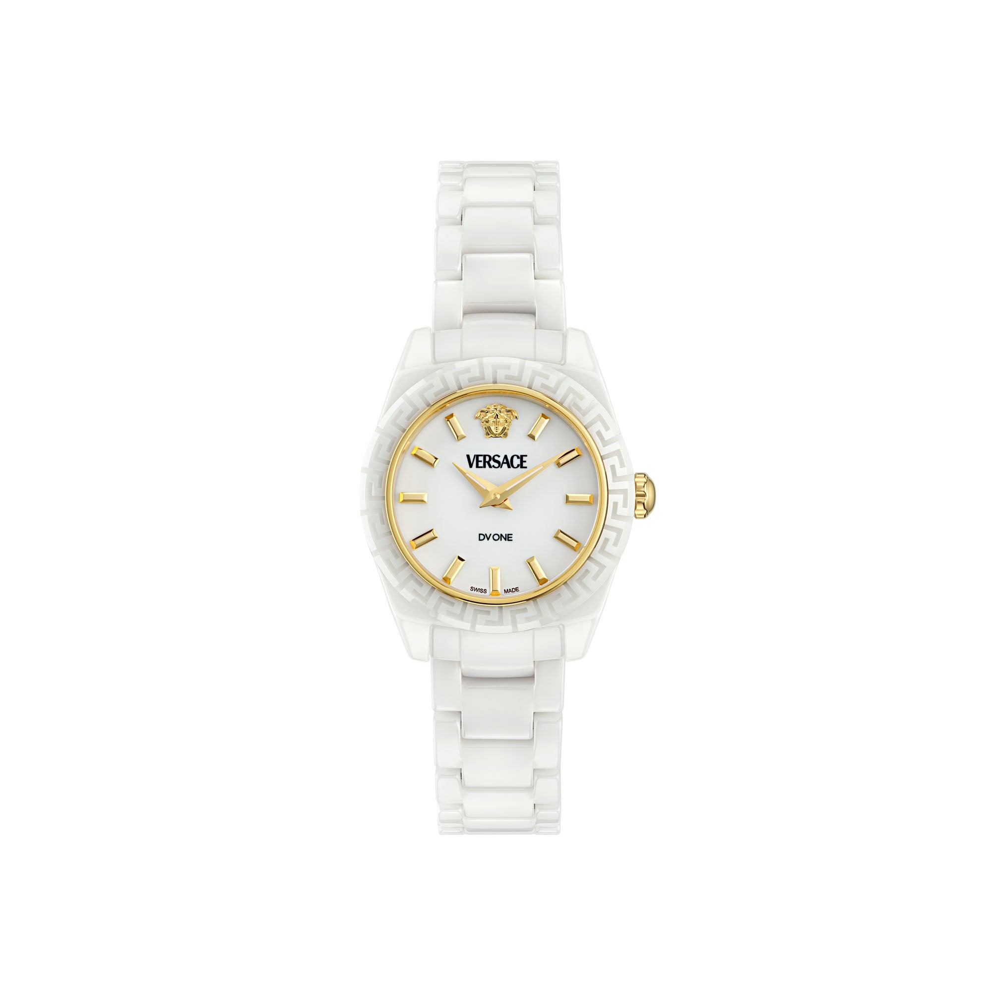 Versace Dv White Round Dial Quartz Analog Women Watch