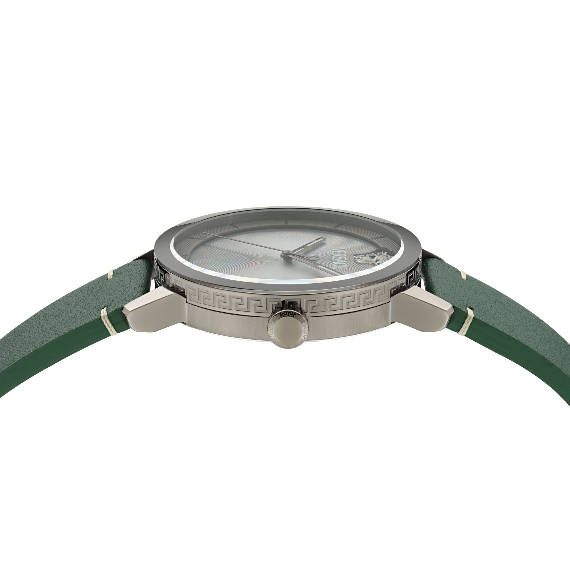 Versace V Helix Leather Green Round Dial Quartz Analog Men Watch