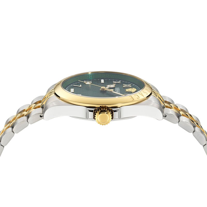Versace Anteo Green Round Dial Quartz Analog Men Watch Watch Versace