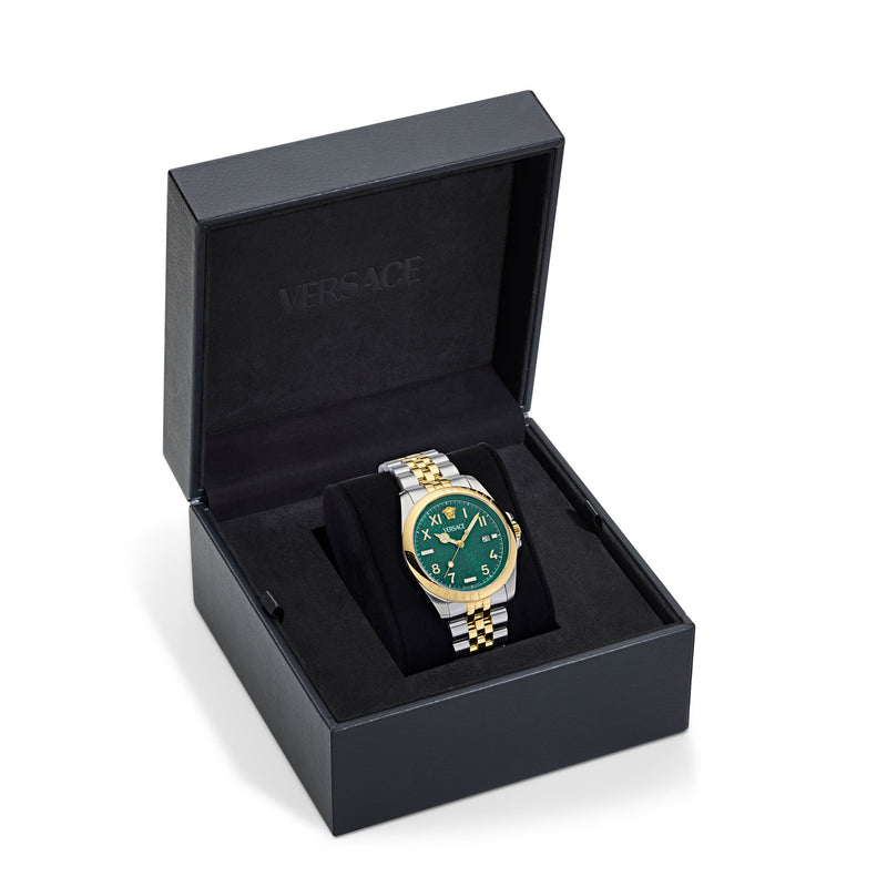 Versace Anteo Green Round Dial Quartz Analog Men Watch Watch Versace