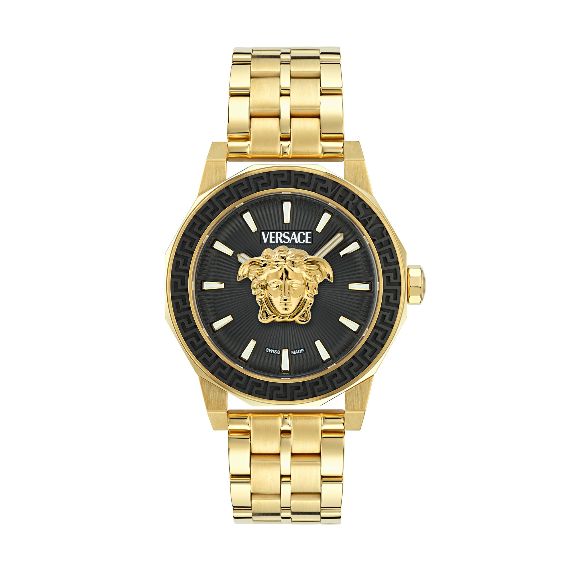 Versace Medusa Black Round Dial Quartz Analog Men Watch