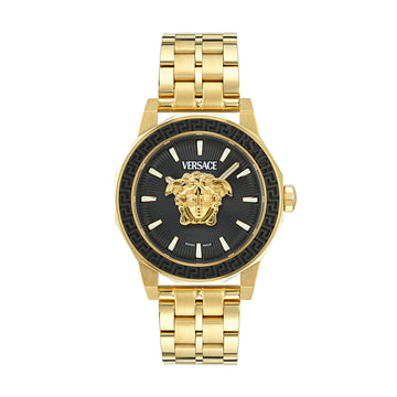 Versace Medusa Black Round Dial Quartz Analog Men Watch Watch Versace