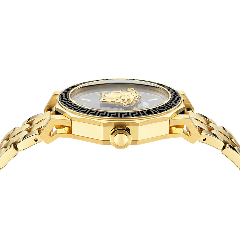 Versace Medusa Black Round Dial Quartz Analog Men Watch Watch Versace