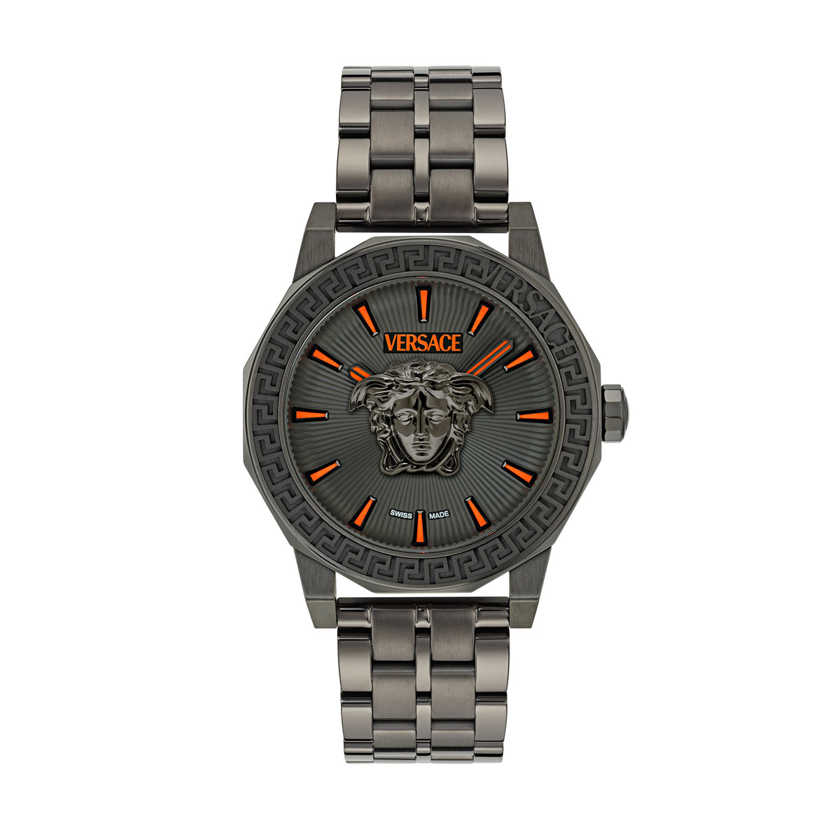 Versace Medusa Grey Round Dial Quartz Analog Men Watch