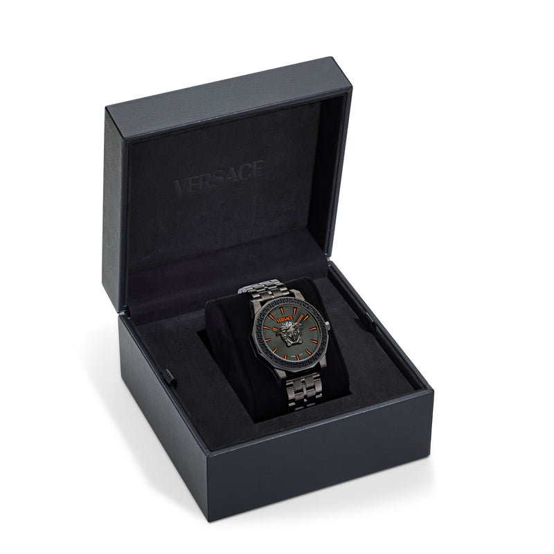Versace Medusa Grey Round Dial Quartz Analog Men Watch Watch Versace