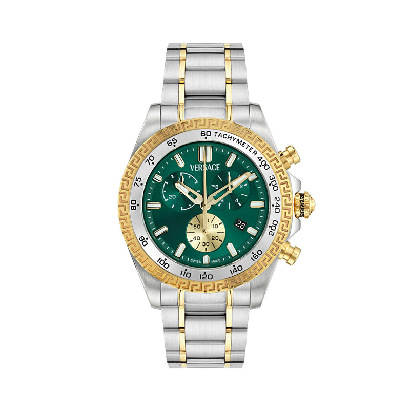 Versace Chrono X Green Round Dial Quartz Analog Men Watch Watch Versace
