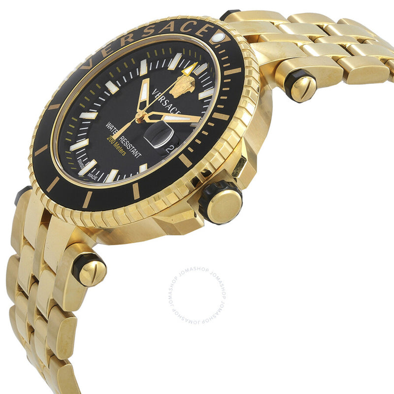 Versace V Race Black Round Dial Quartz Analog Men Watch Watch Versace