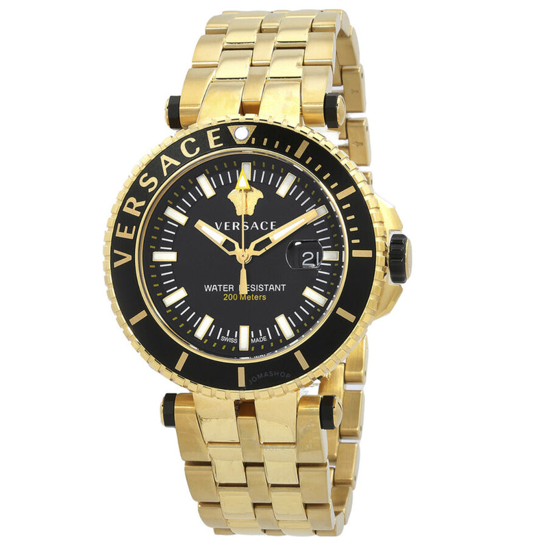 Versace V Race Black Round Dial Quartz Analog Men Watch Watch Versace