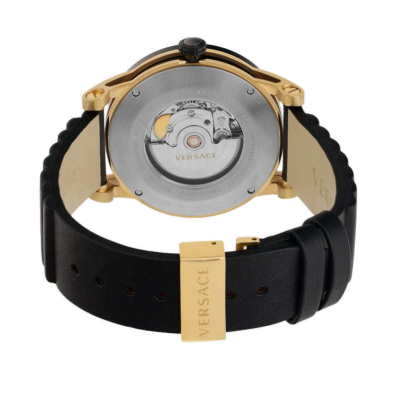 Versace Leather Black Round Dial Automatic Analog Men Watch Watch Versace