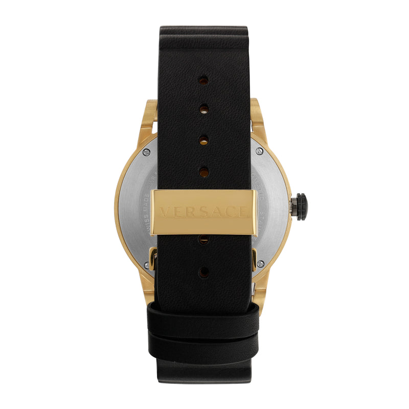 Versace Leather Black Round Dial Automatic Analog Men Watch Watch Versace