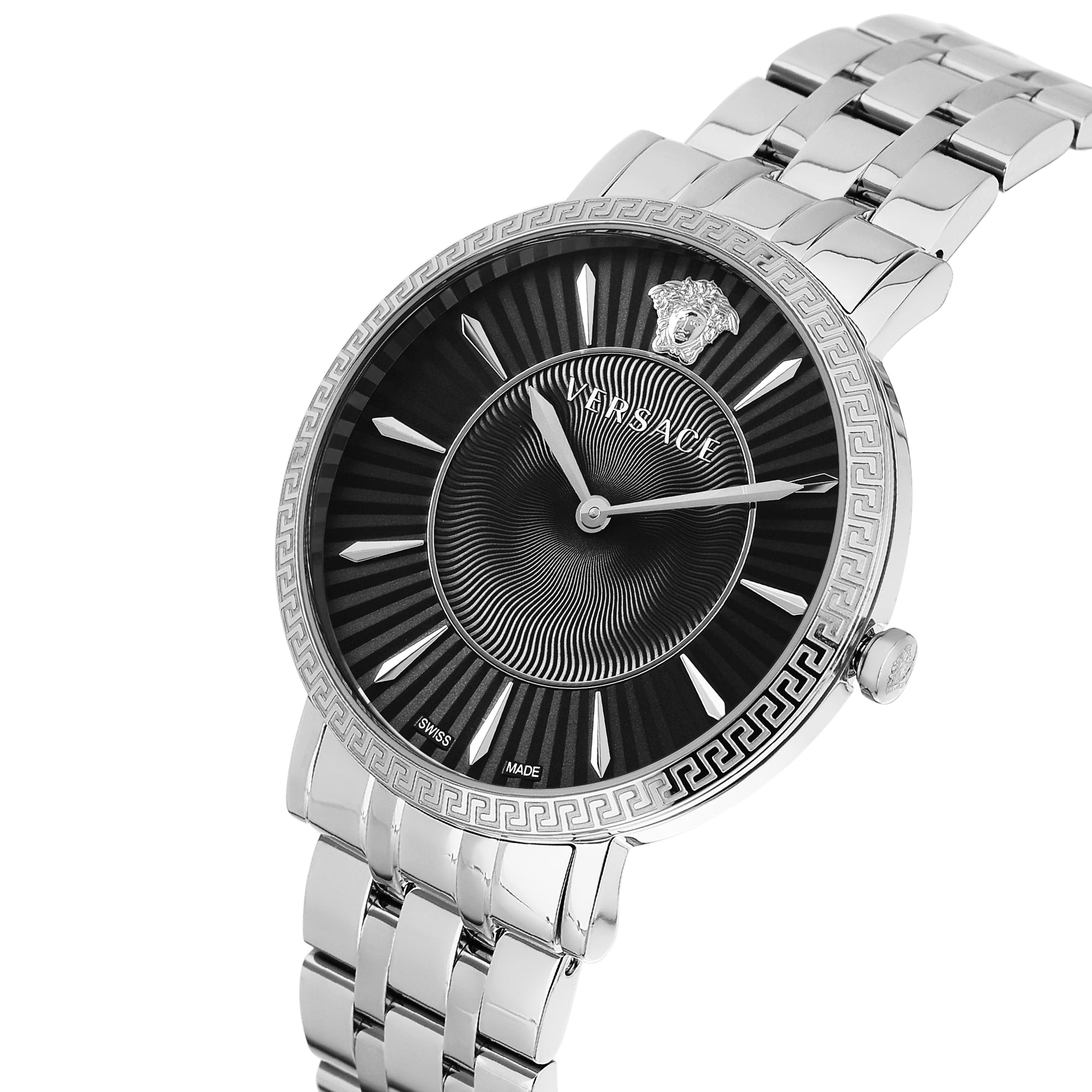 Versace V Black Round Dial Quartz Analog Women Watch