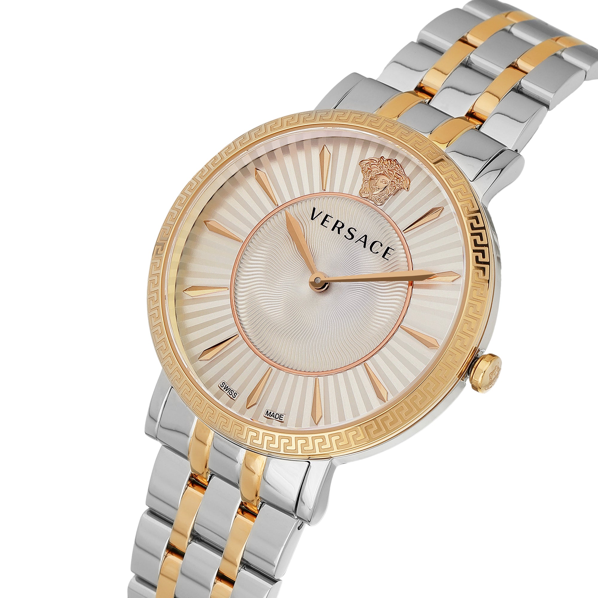 Versace V Silver Round Dial Quartz Analog Women Watch