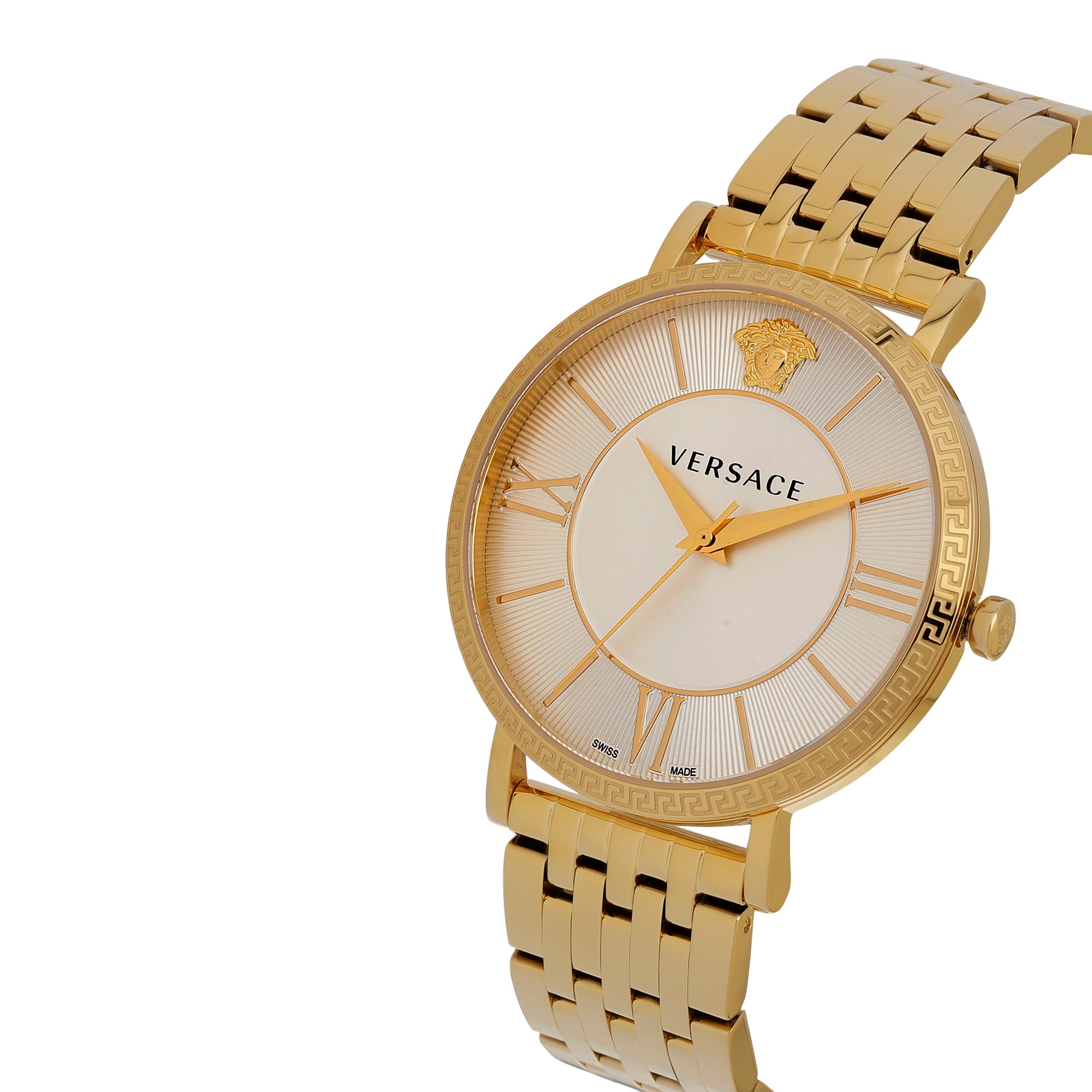 Versace White Round Dial Quartz Analog Men Watch