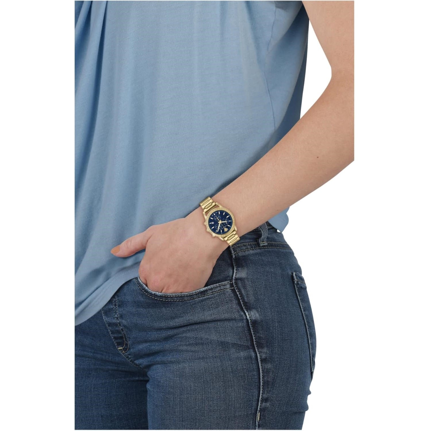 Versace Sport Tech Blue Round Dial Quartz Analog Women Watch