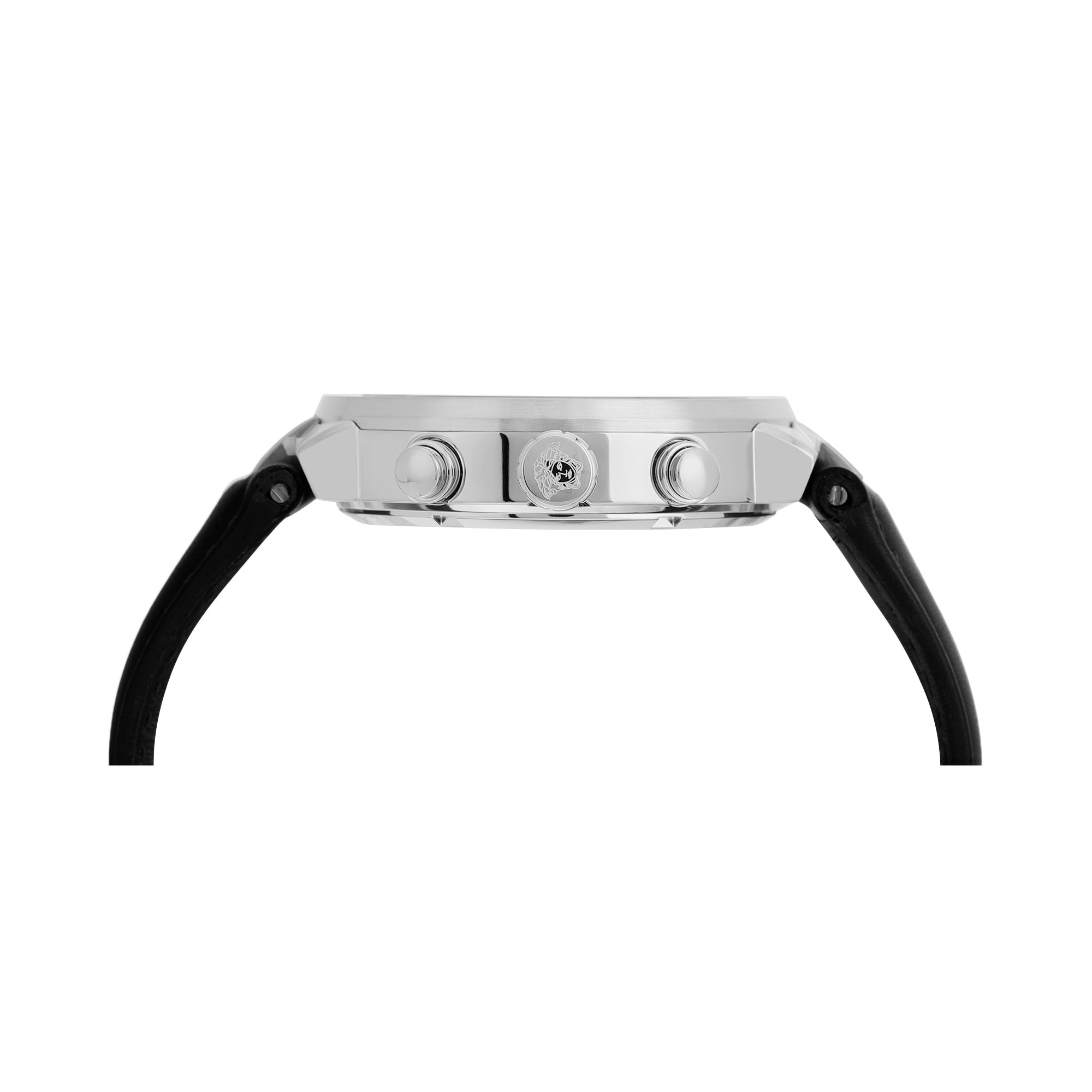 Versace Leather Black Round Dial Quartz Analog Men Watch