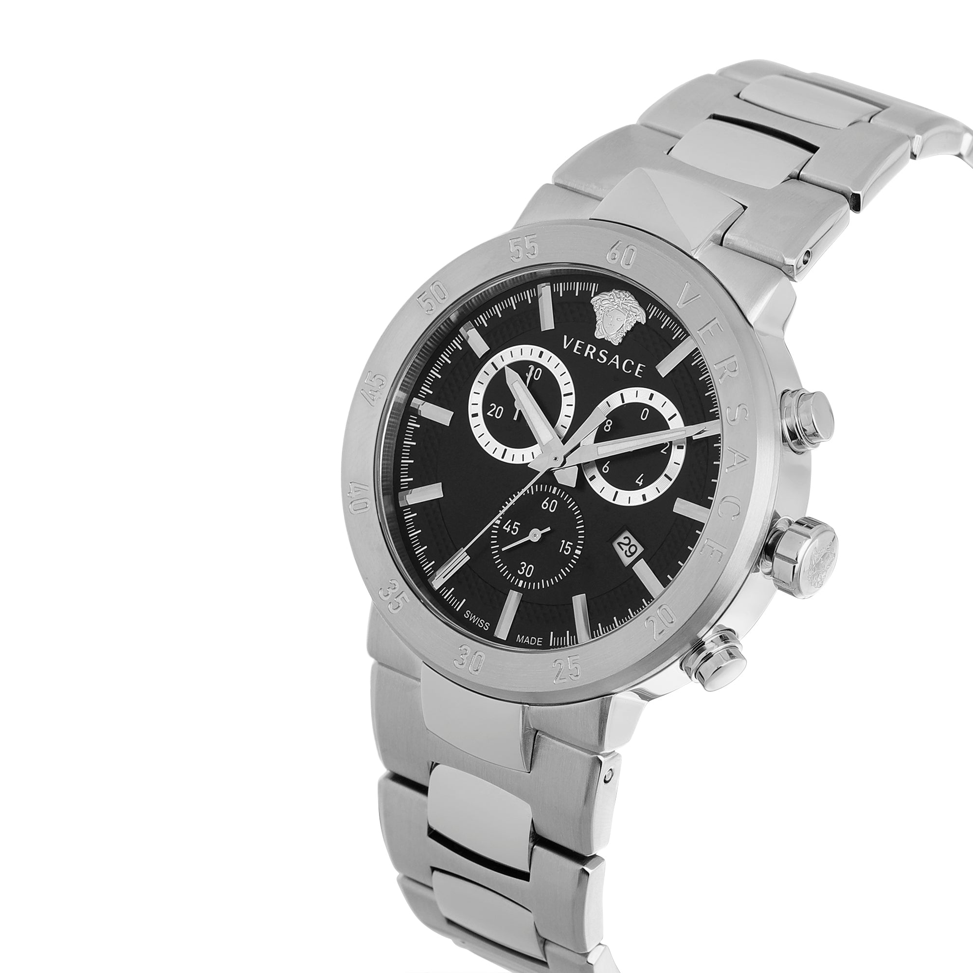 Versace Black Round Dial Quartz Analog Men Watch