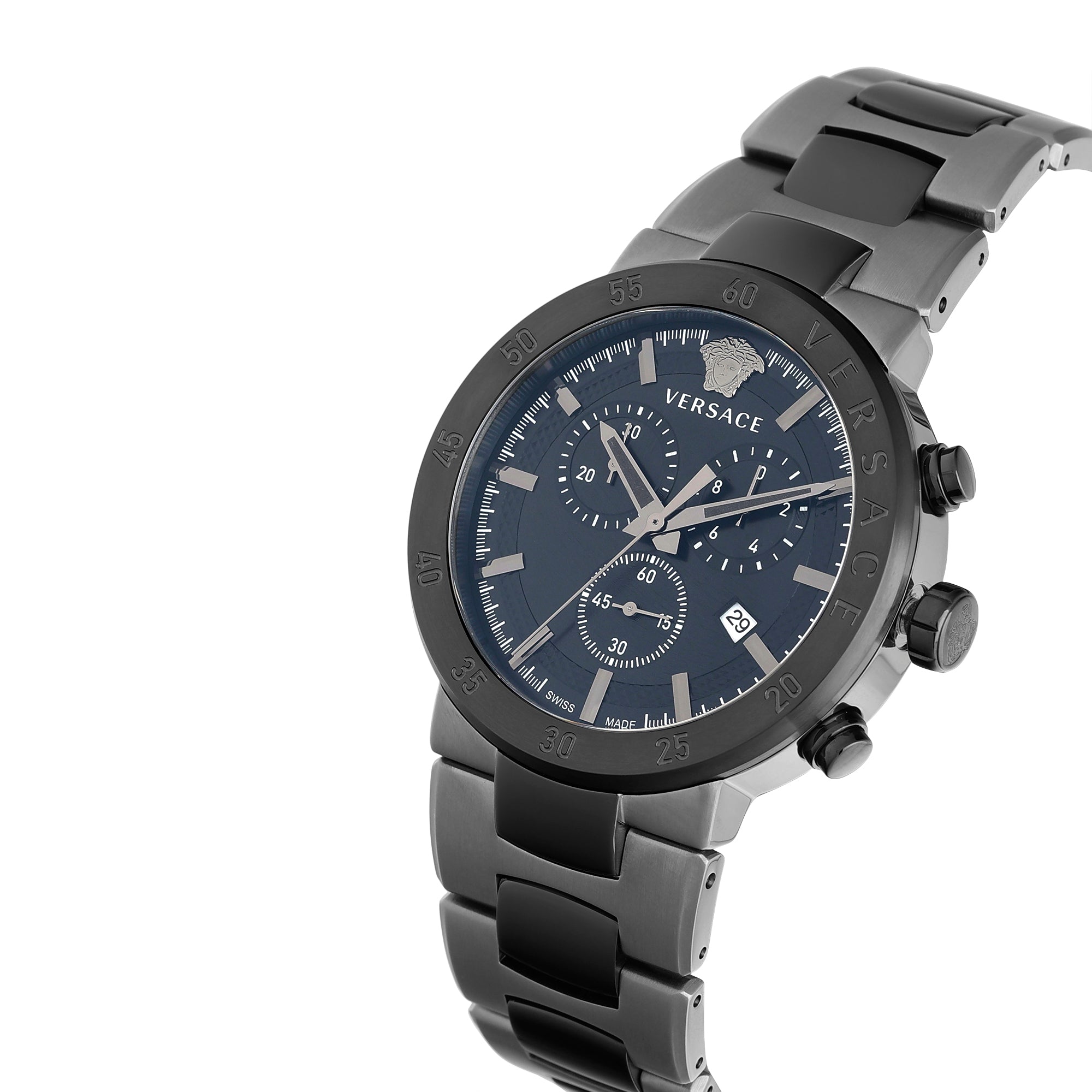 Versace Black Round Dial Quartz Analog Men Watch